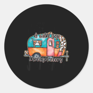 Jesus Is With You Through Every Journey Camper Chr Classic Round Sticker
