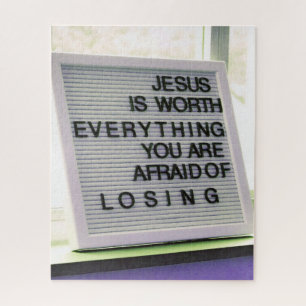 Jesus is Worth Everything Christian Sign Jigsaw Puzzle