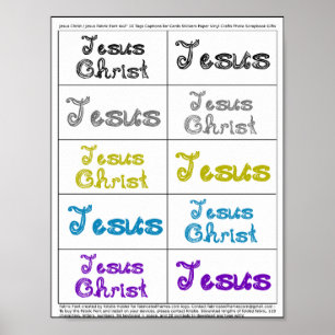 Jesus / Jesus Christ Fabric Font 10 tags captions  Poster