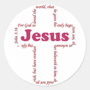 Jesus John 3:16 Classic Round Sticker