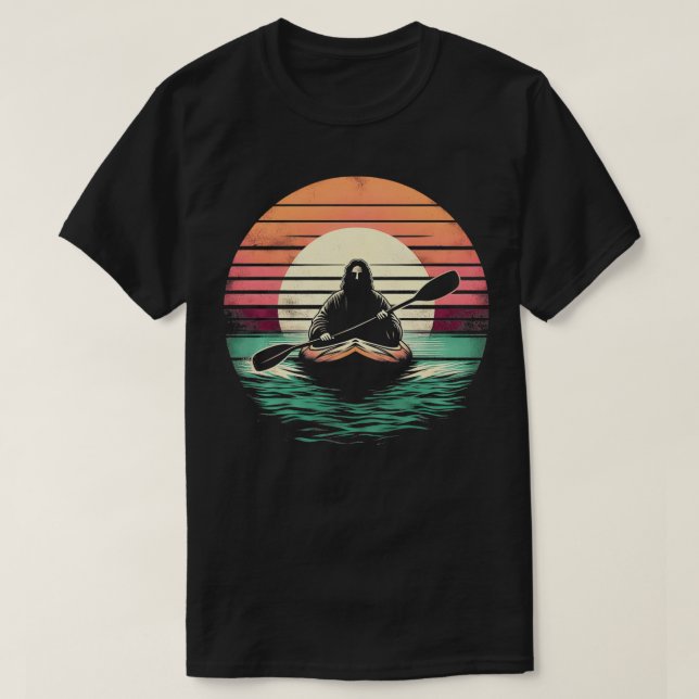 Jesus Kayaking Funny Christian Religious Kayak Lov T-Shirt (Design Front)