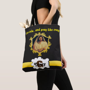Jesus Keep calm and pray like crazy monogram bag 2