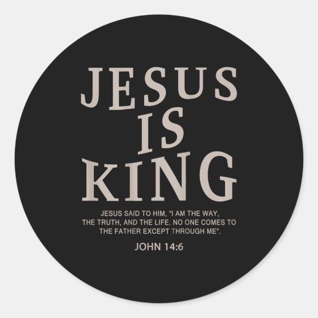 Jesus King Christian Men Youth God Good Son Brothe Classic Round Sticker (Front)