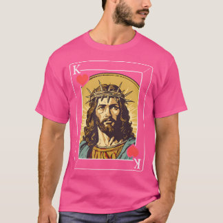 Jesus King Of Hearts Card T-Shirt