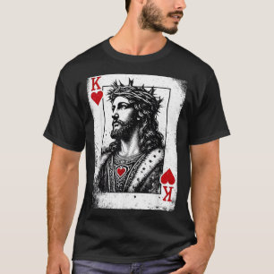 Jesus king of hearts retro religious card gameJesu T-Shirt