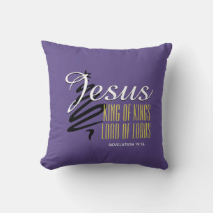 JESUS KING OF KINGS Christmas Christian Purple Cushion