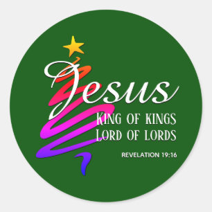 JESUS KING OF KINGS Christmas Classic Round Sticker