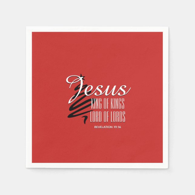 JESUS KING OF KINGS Christmas Scripture Paper Napkin (Front)