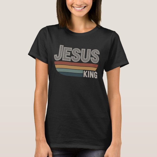 Jesus King Retro Vintage Design T-Shirt (Front)