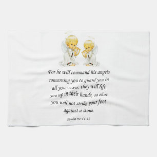 Jesus kitchen hand towel Psalm 91:11-12
