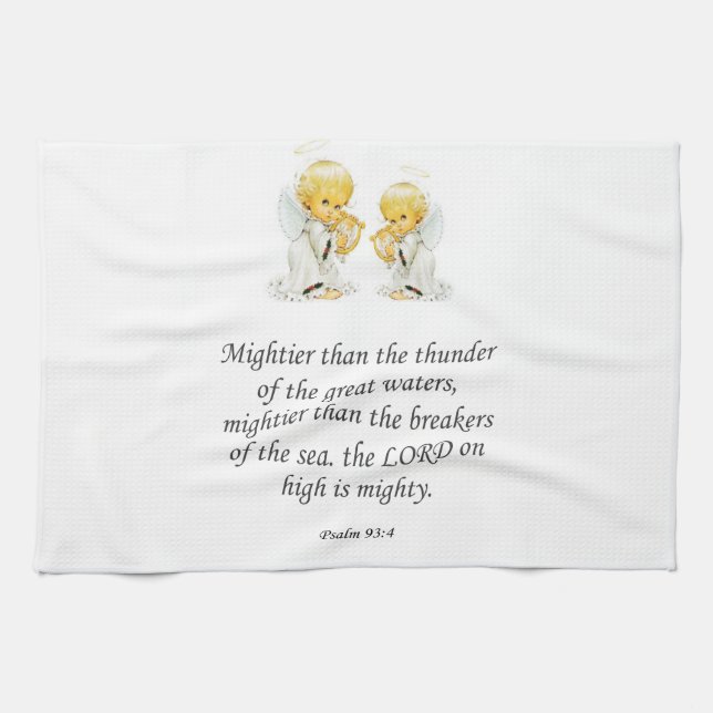 Jesus kitchen hand towel Psalm 93:4 (Horizontal)