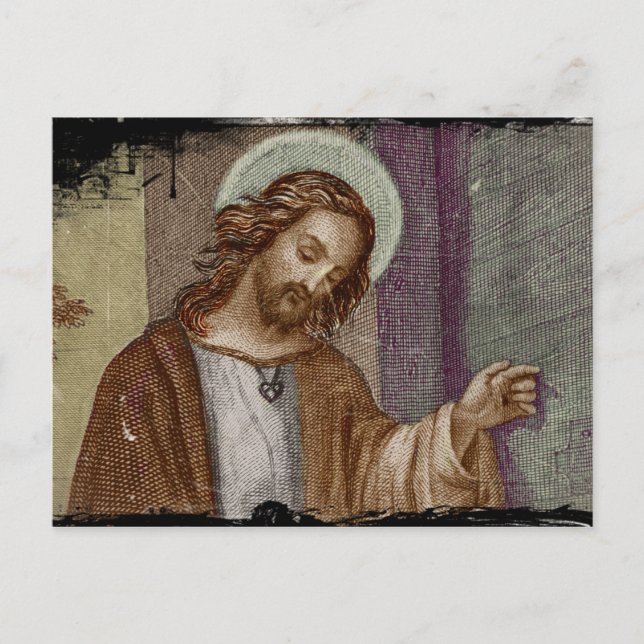 Jesus Knocking on Door Postcard (Front)