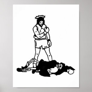 Jesus Knockout Grim Reaper X Jesus Conquers Death  Poster