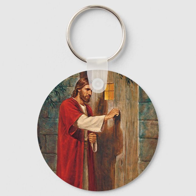 Jesus Knocks On The Door Key Ring (Front)