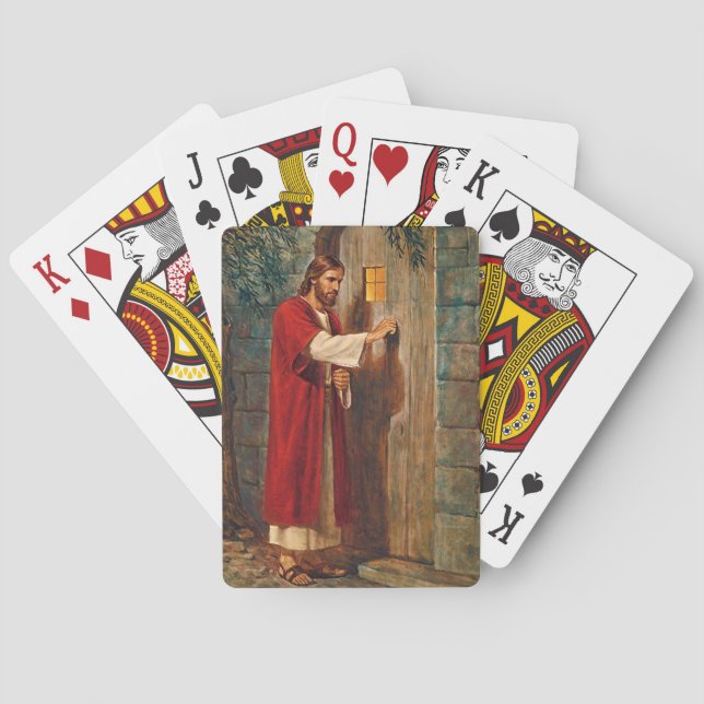 Jesus Knocks On The Door Playing Cards (Back)