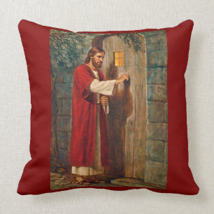 Jesus Knocks On The Door with Full Verse Cushion
