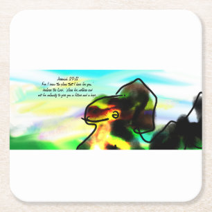 Jesus know square paper coaster