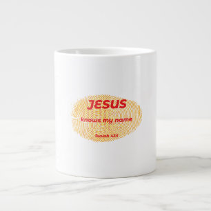 JESUS KNOWS MY NAME LARGE COFFEE MUG