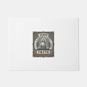 Jesus Laboratory Label Faith Jesus Laboratory Chri Doormat