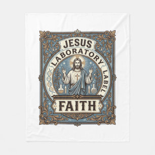 Jesus Laboratory Label Faith Jesus Laboratory Chri Fleece Blanket