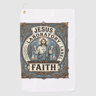 Jesus Laboratory Label Faith Jesus Laboratory Chri Golf Towel
