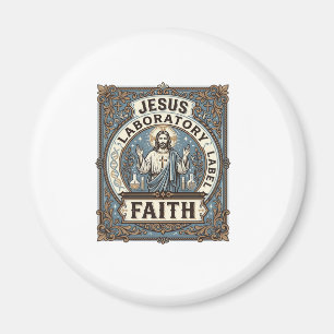Jesus Laboratory Label Faith Jesus Laboratory Chri Magnet
