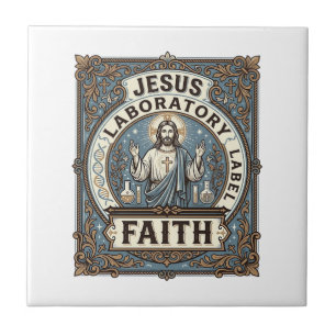 Jesus Laboratory Label Faith Jesus Laboratory Chri Tile