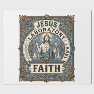 Jesus Laboratory Label Faith Jesus Laboratory Chri Wrapping Paper