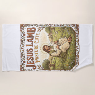Jesus Lamb Pasture Cute Jesus Lamb Pasture Cute Ch Beach Towel
