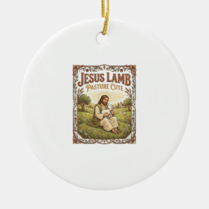 Jesus Lamb Pasture Cute Jesus Lamb Pasture Cute Ch Ceramic Tree Decoration