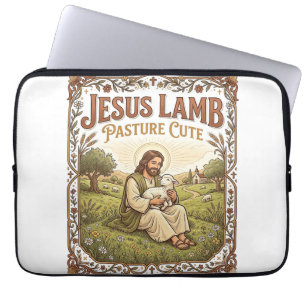 Jesus Lamb Pasture Cute Jesus Lamb Pasture Cute Ch Laptop Sleeve