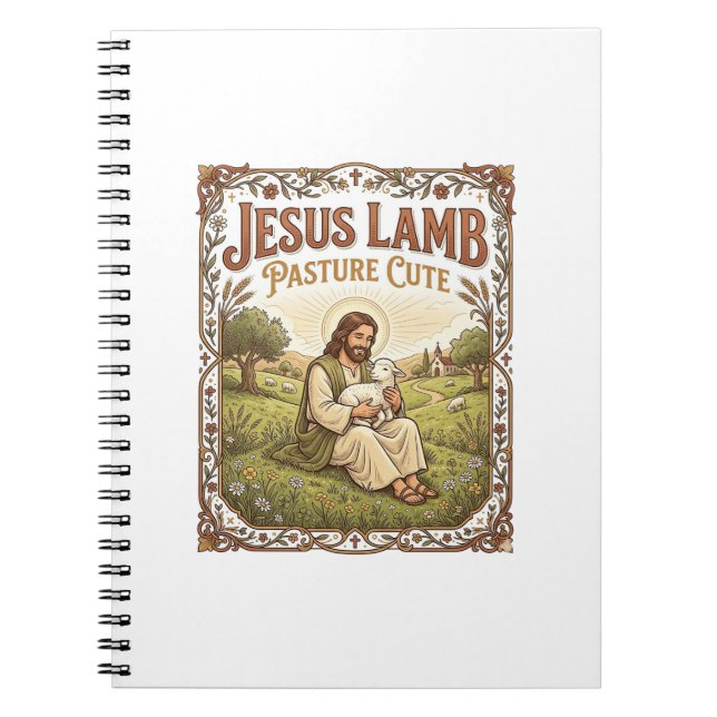 Jesus Lamb Pasture Cute Jesus Lamb Pasture Cute Ch Notebook (Front)
