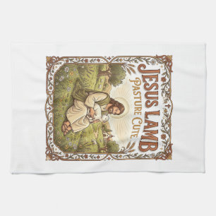 Jesus Lamb Pasture Cute Jesus Lamb Pasture Cute Ch Tea Towel