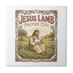 Jesus Lamb Pasture Cute Jesus Lamb Pasture Cute Ch Tile