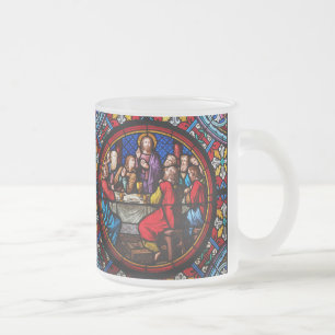 Jesus last meal with his disciples frosted glass coffee mug