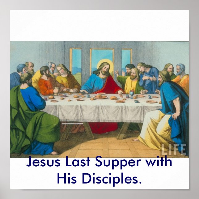 Jesus Last Supper with His Disciples. Poster (Front)