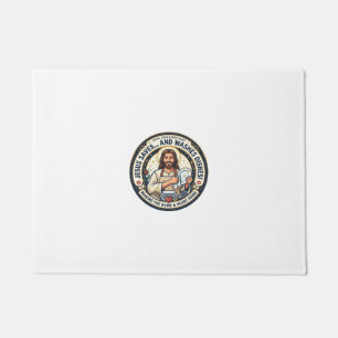 Jesus Laundry Chores Humour Shirt Christian Graphi Doormat