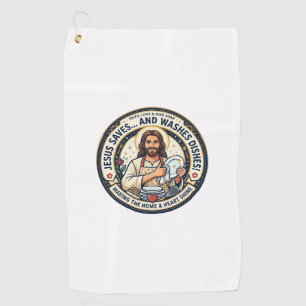 Jesus Laundry Chores Humour Shirt Christian Graphi Golf Towel