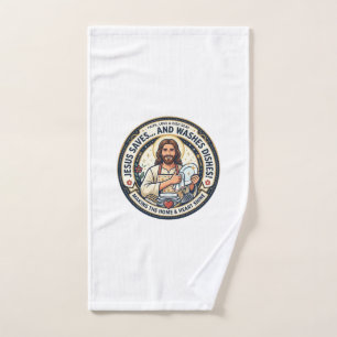Jesus Laundry Chores Humour Shirt Christian Graphi Hand Towel