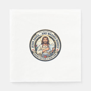 Jesus Laundry Chores Humour Shirt Christian Graphi Napkin