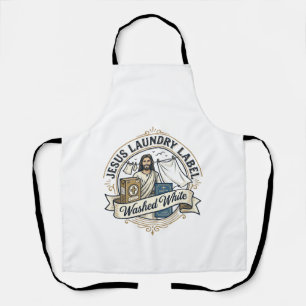 Jesus Laundry Label Washed White Jesus Laundry Was Apron
