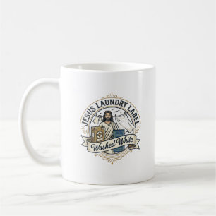 Jesus Laundry Label Washed White Jesus Laundry Was Coffee Mug