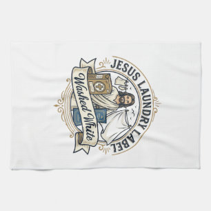 Jesus Laundry Label Washed White Jesus Laundry Was Tea Towel