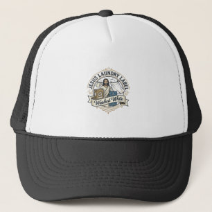 Jesus Laundry Label Washed White Jesus Laundry Was Trucker Hat