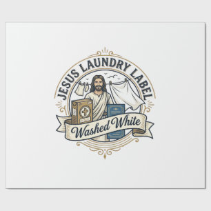 Jesus Laundry Label Washed White Jesus Laundry Was Wrapping Paper