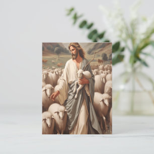 Jesus Leading His Faithful Flock Postcard