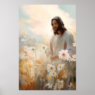 Jesus Leaves The 99 Jesus Wildflower Christian Poster