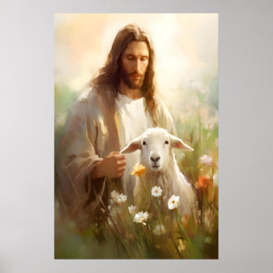 Jesus Leaves The 99 Parable of The Lost Sheep Poster