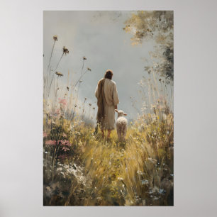Jesus Leaves the 99 The Good Shepherd Lost Sheep Poster