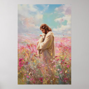 Jesus Leaves the 99 The Good Shepherd Lost Sheep Poster